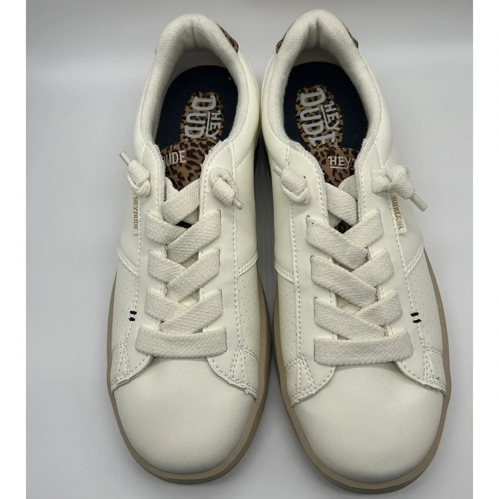 Hey Dude Karina Shoes Women's 10 Duo Classic Slip On Sneaker White Animal Print